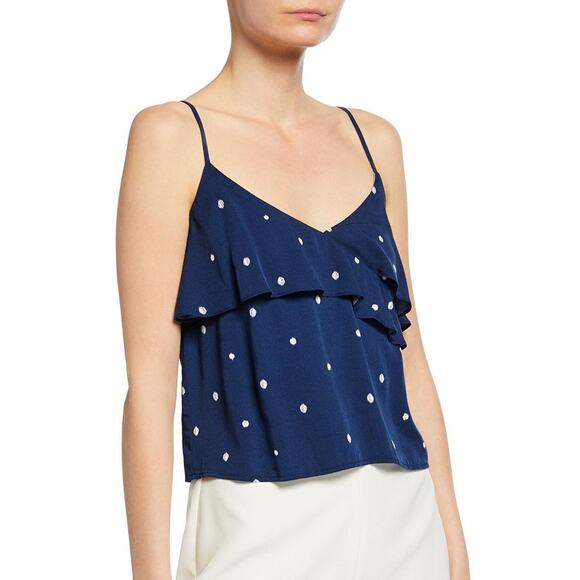 Cupcakes and Cashmere Tops - Cupcakes and Cashmere Cruze Polka-Dot Cropped Ruffle Camisole NWT Size Medium